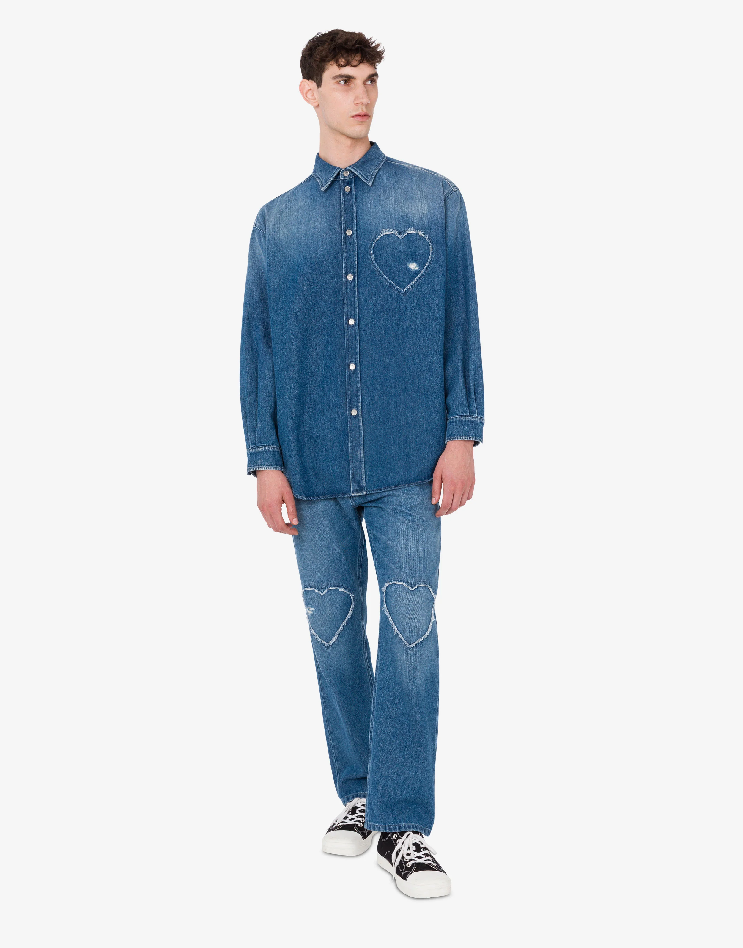 Blue cotton denim shirt - Image 3