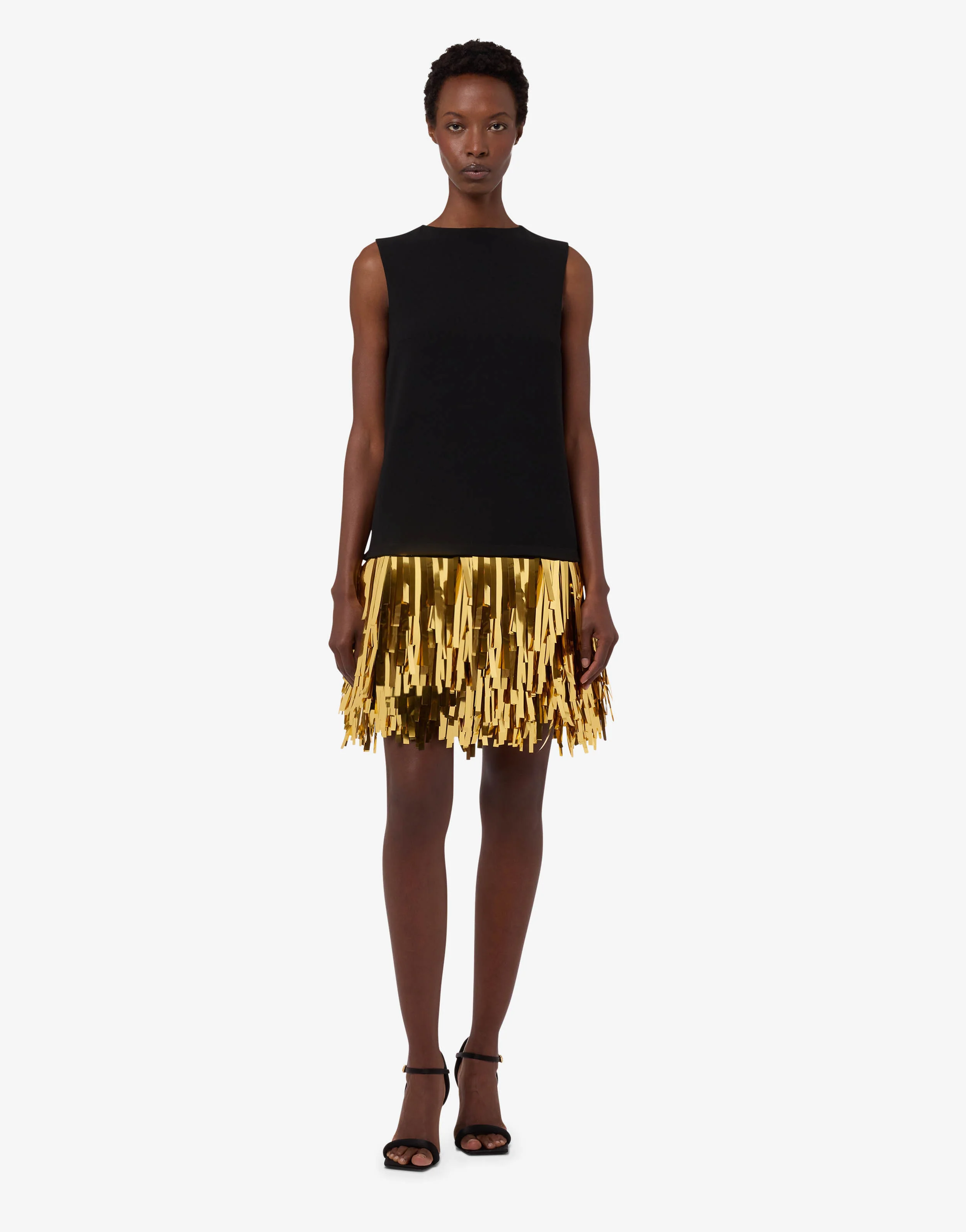 Embellished stretch crepe dress