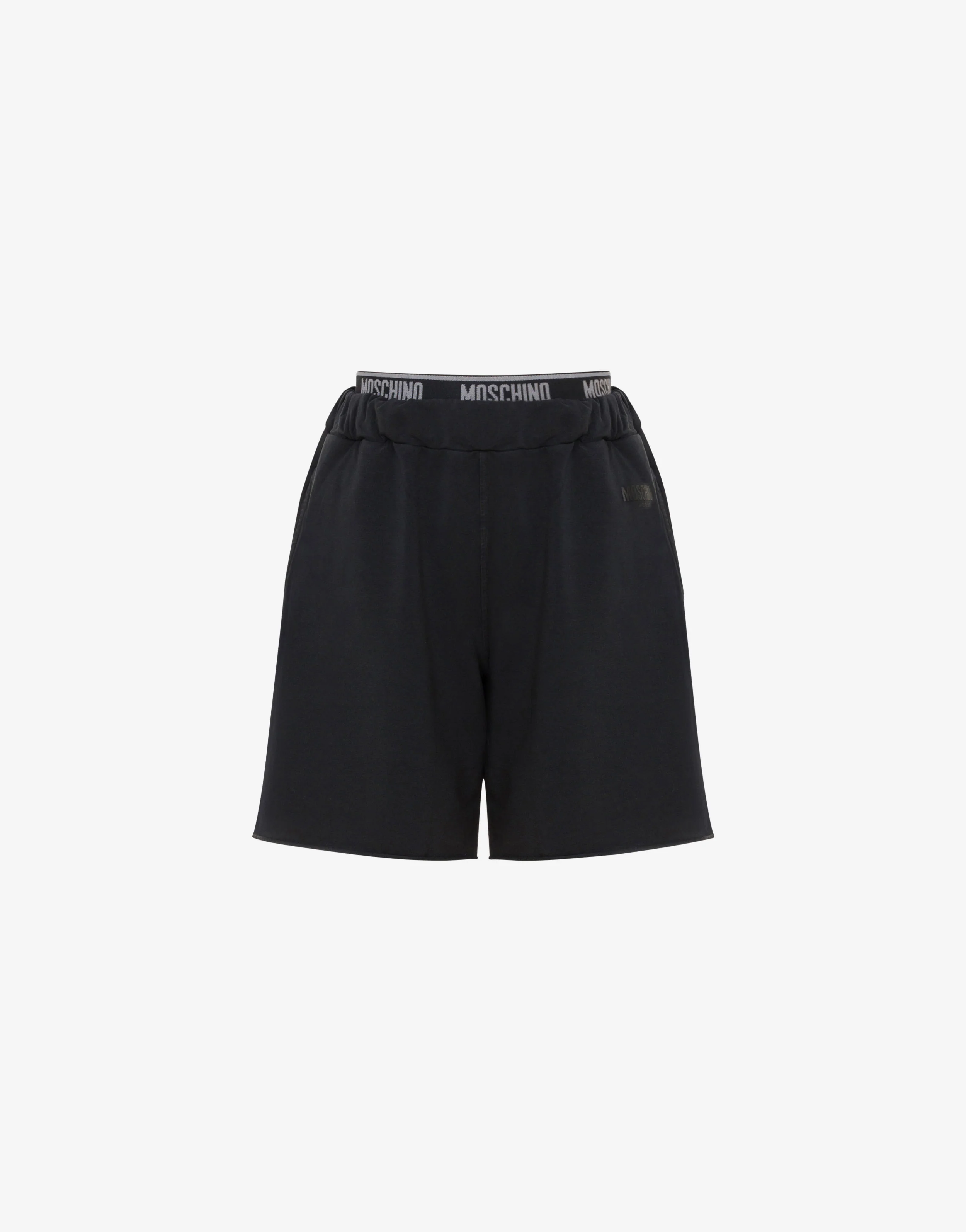 Garment-dyed cotton fleece shorts