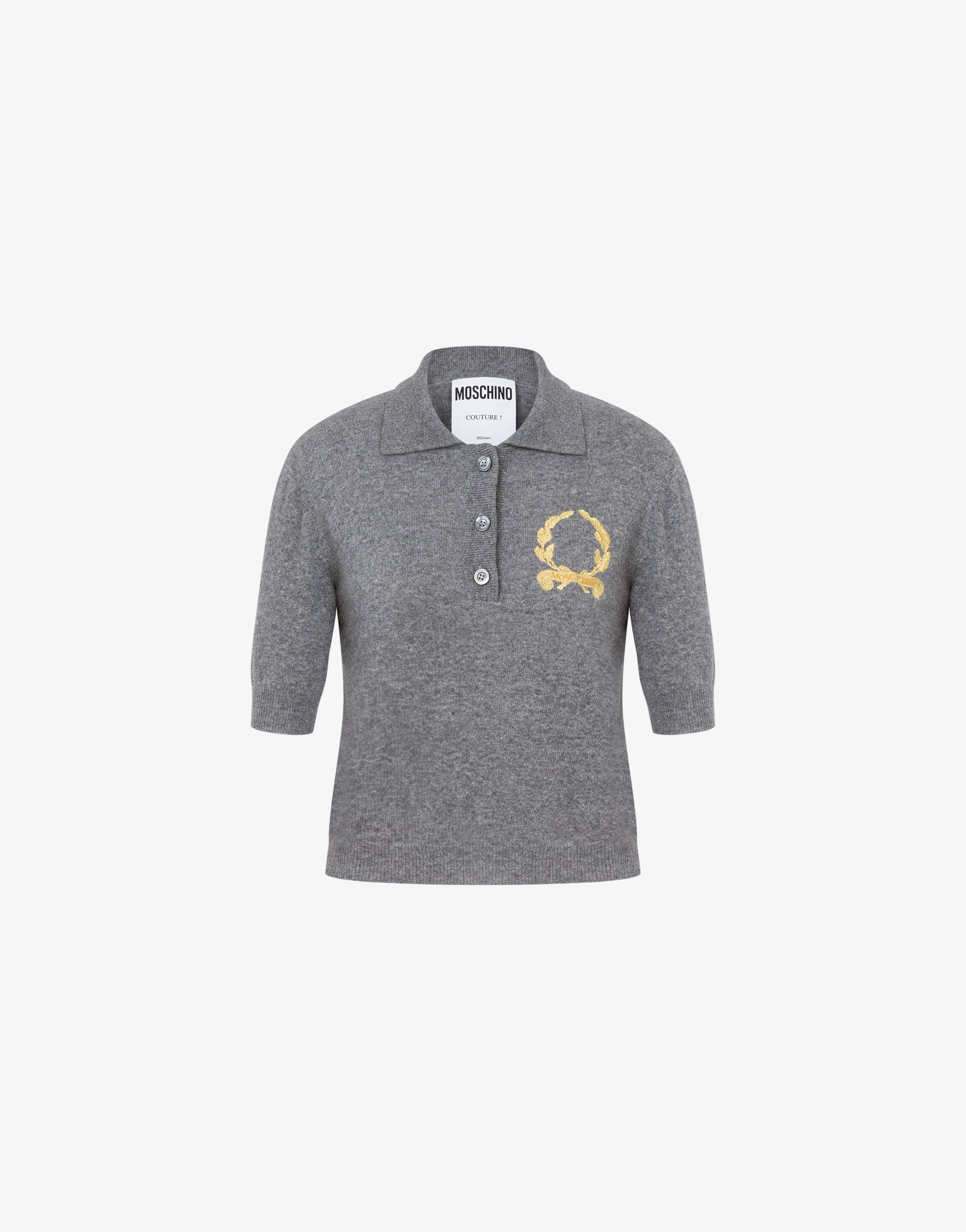 Knit Polo Shirt Laurel Crown Logo