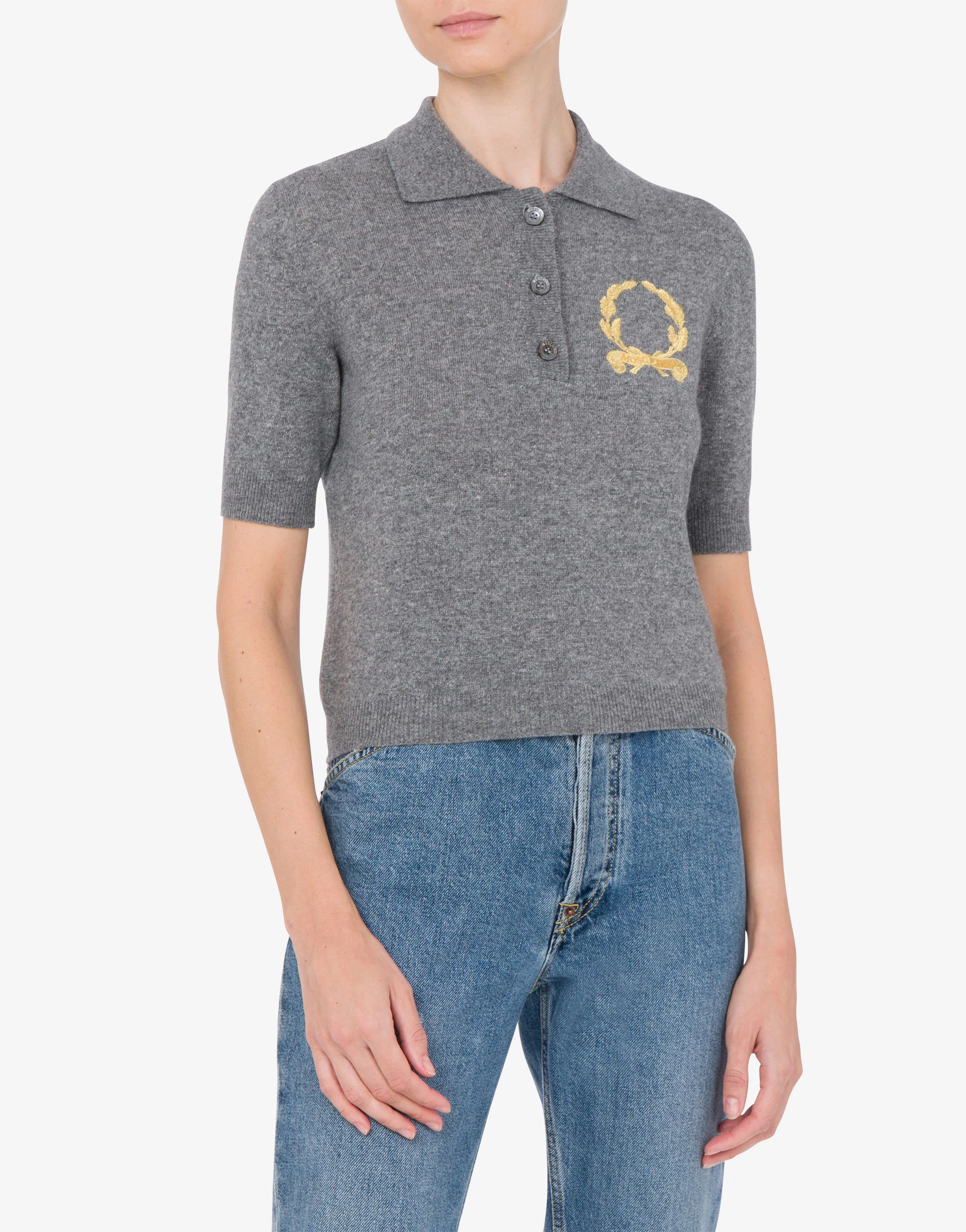 Knit Polo Shirt Laurel Crown Logo - Image 2