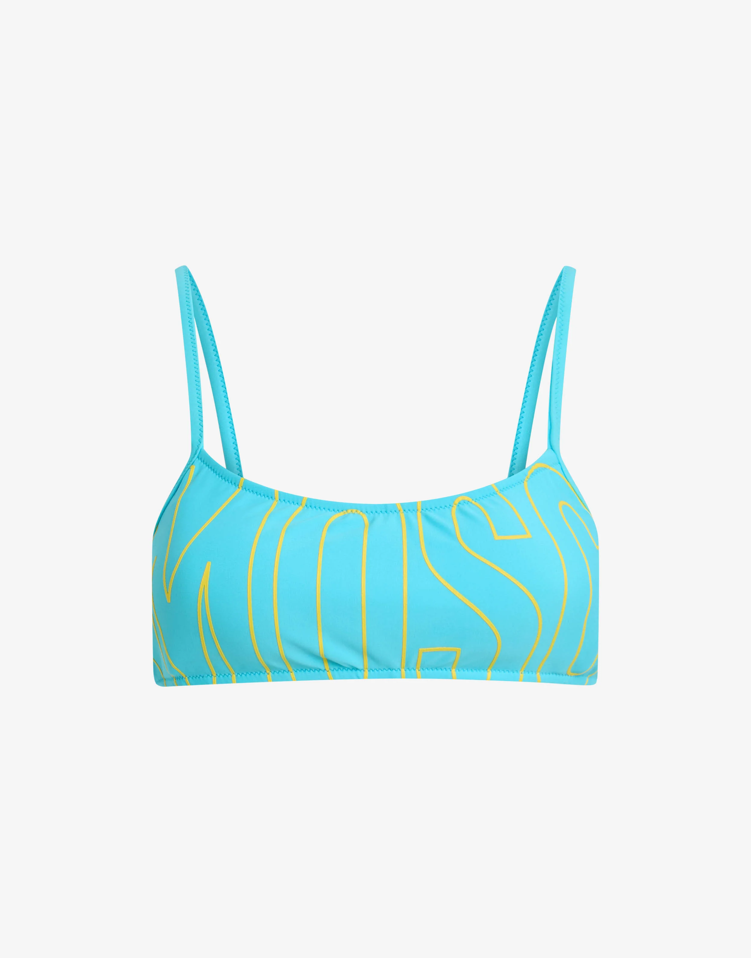 Printed bandeau bikini top