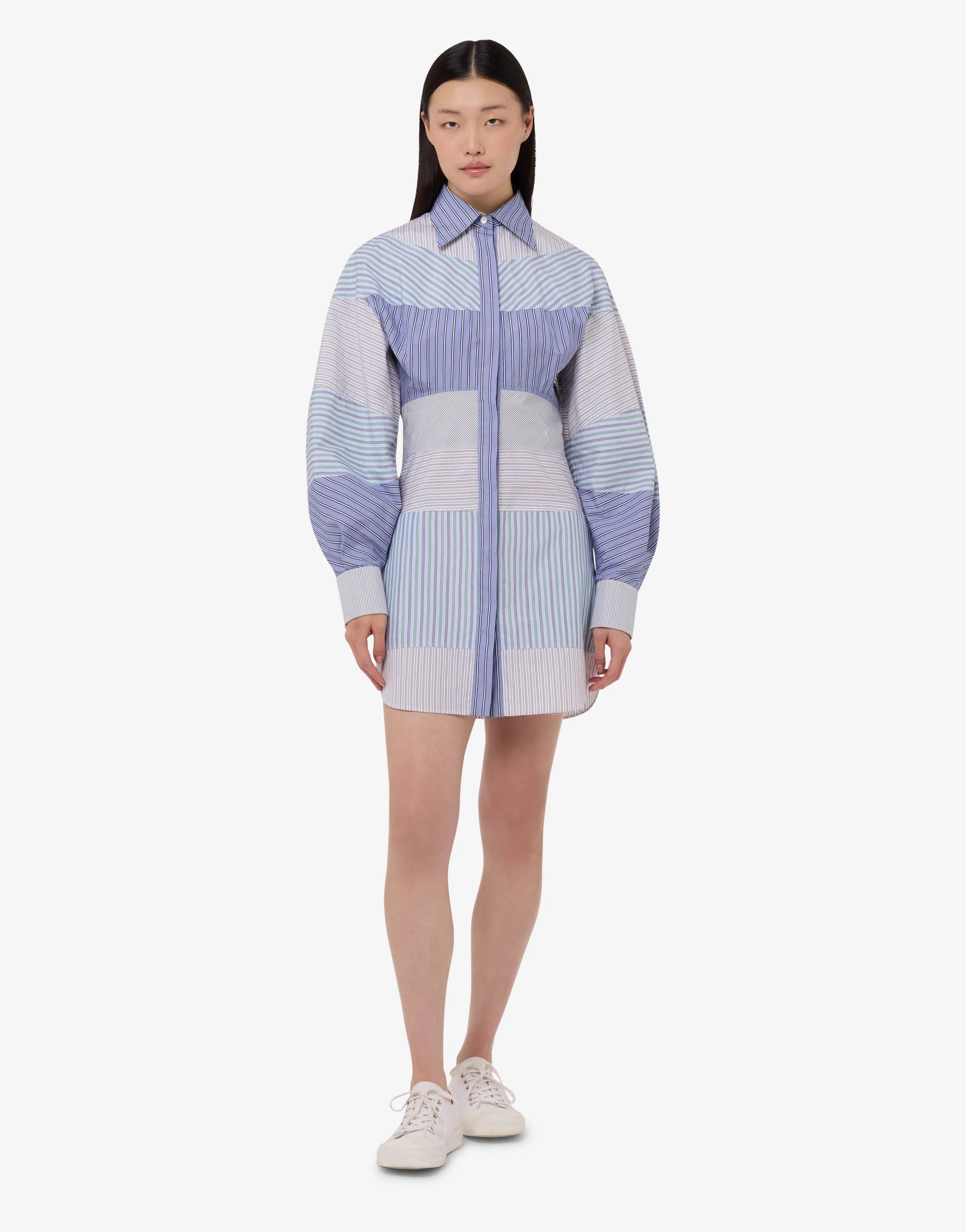 Printed cotton poplin dress