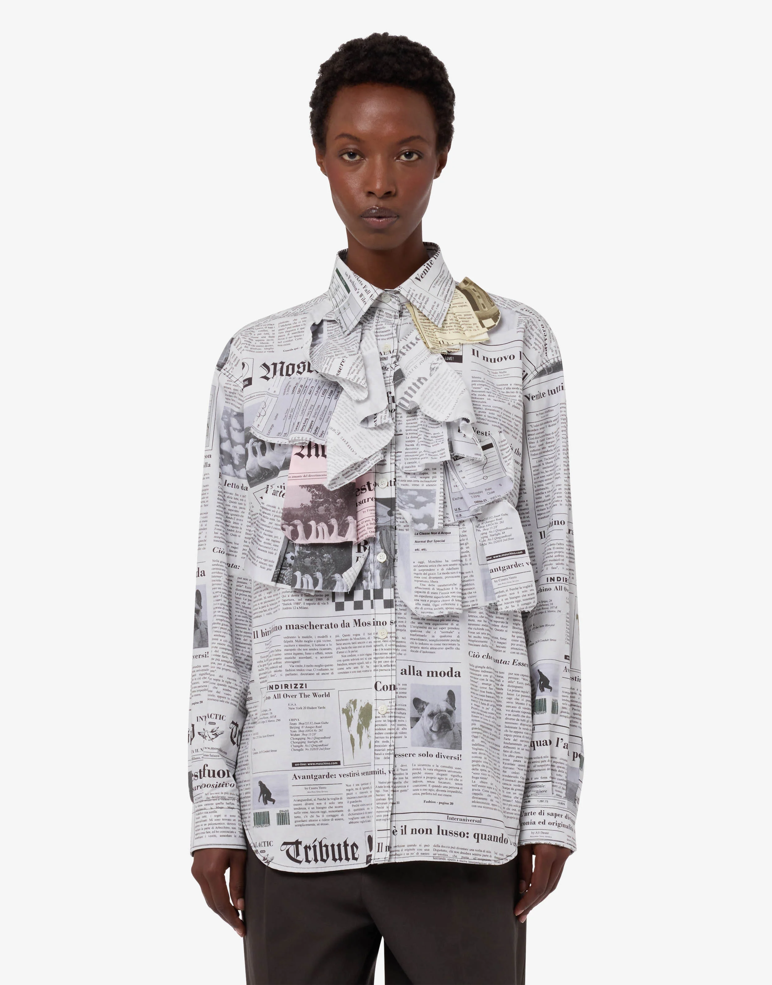 Printed cotton poplin shirt