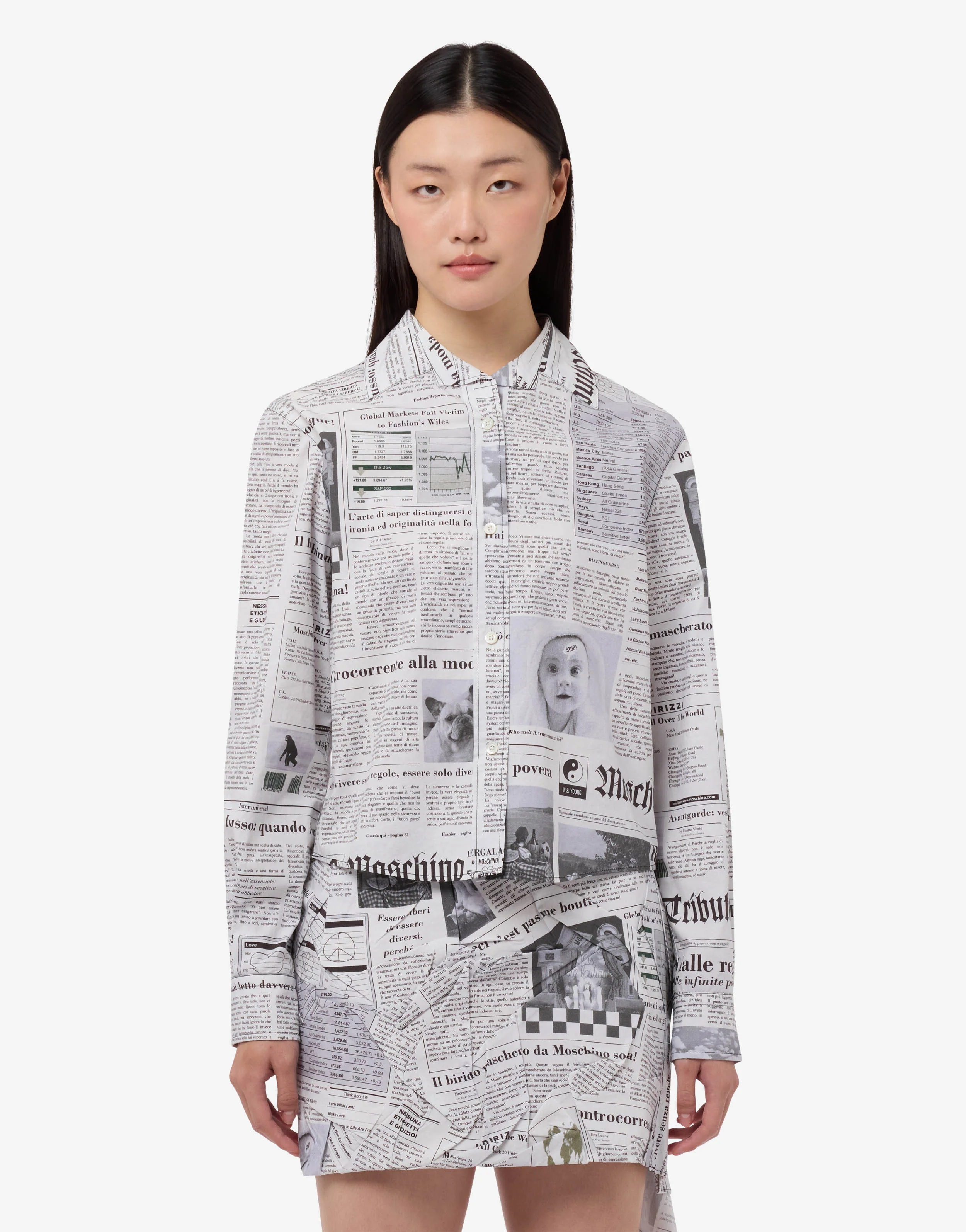 Printed cotton poplin shirt