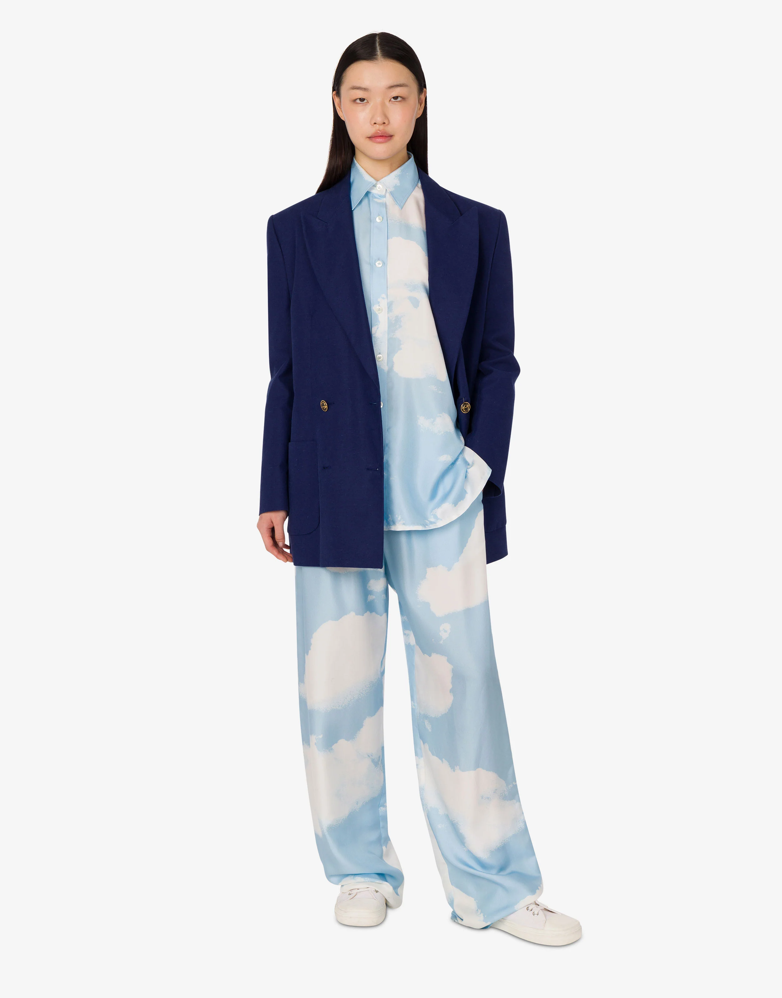 Silk twill pants Archive Clouds - Image 2